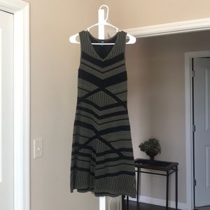 black and olive green dress